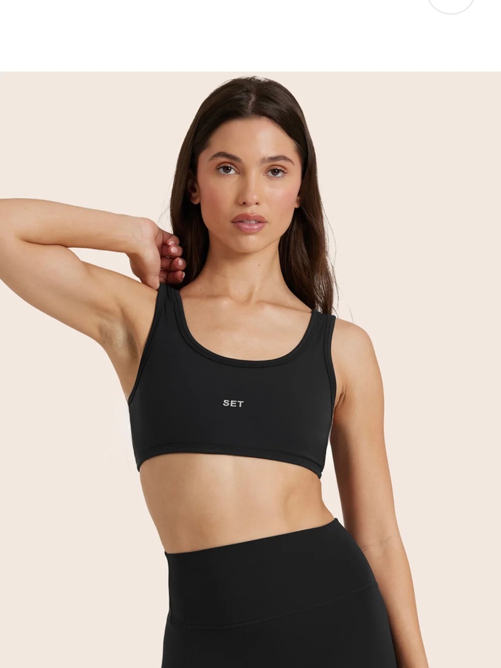 SET Active Black Scoop Sports Bra